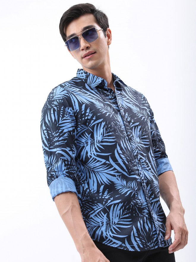 Ketch Men Blue Printed Slim Fit Casual Shirt - Blue - Image 6