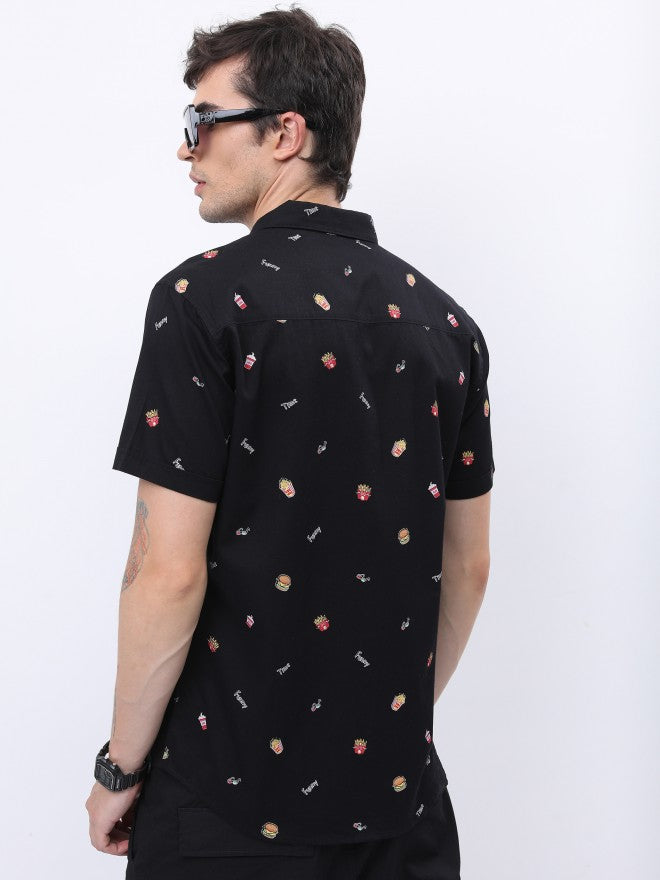 Ketch Men Black Printed Slim Fit Casual Shirt - Black - Image 3