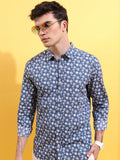 Ketch Men Blue Printed Slim Fit Casual Shirt - Blue - Image 1
