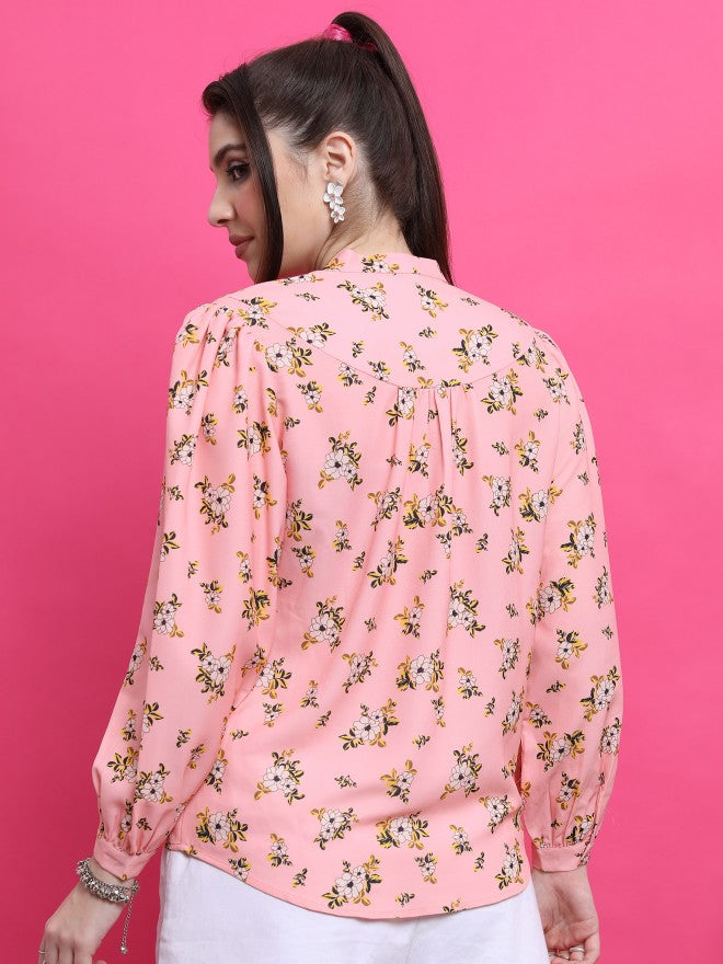 Ketch Women Pink Printed Casual Shirt - Pink - Image 3