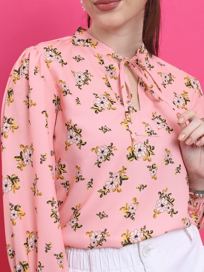 Ketch Women Pink Printed Casual Shirt - Pink - Image 5