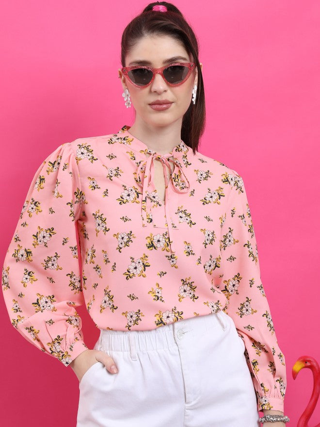 Ketch Women Pink Printed Casual Shirt - Pink - Image 6