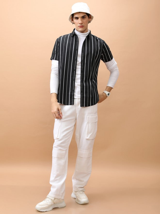 Ketch Men Black Printed Slim Fit Casual Shirt - Black - Image 2