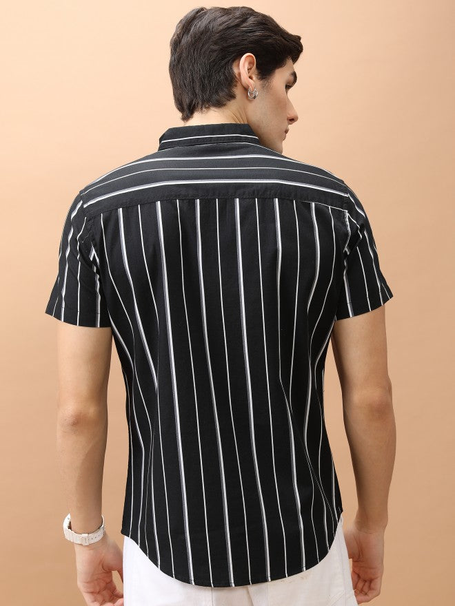 Ketch Men Black Printed Slim Fit Casual Shirt - Black - Image 3
