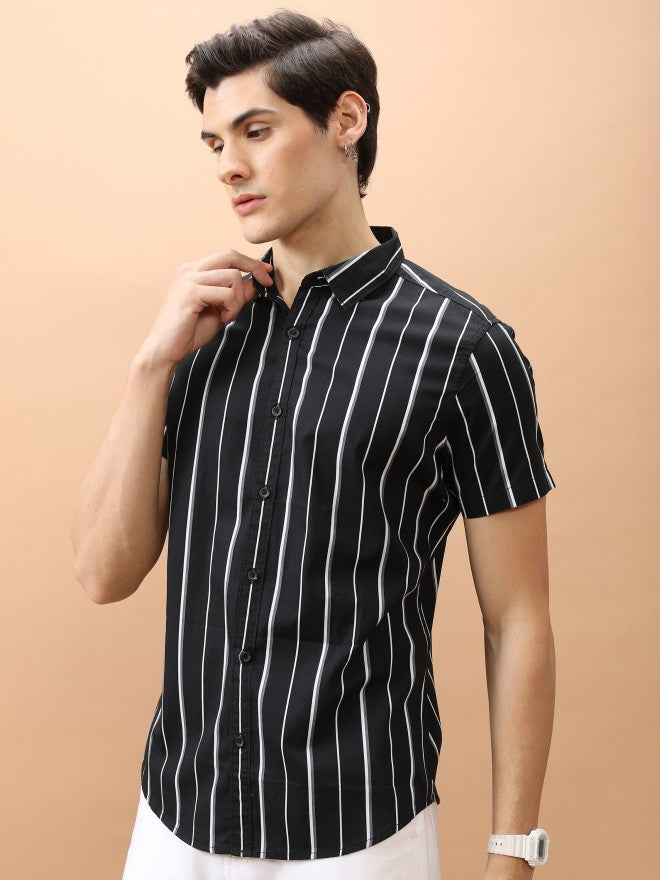 Ketch Men Black Printed Slim Fit Casual Shirt - Black - Image 4