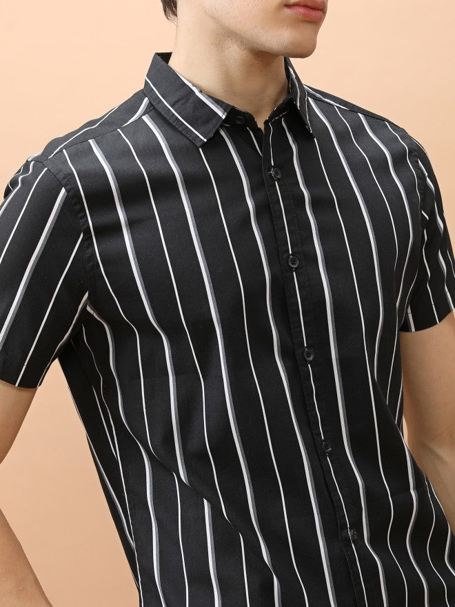 Ketch Men Black Printed Slim Fit Casual Shirt - Black - Image 5
