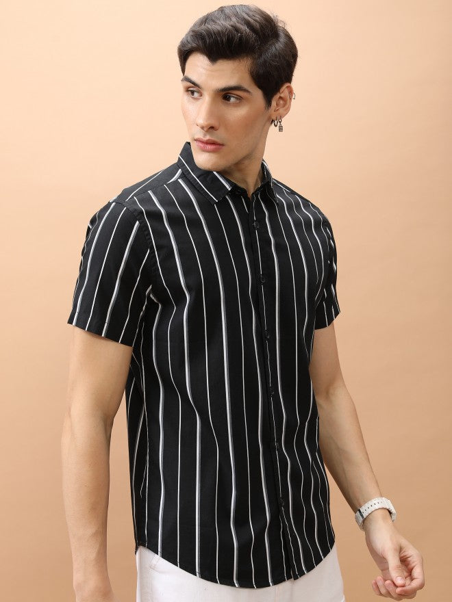 Ketch Men Black Printed Slim Fit Casual Shirt - Black - Image 6