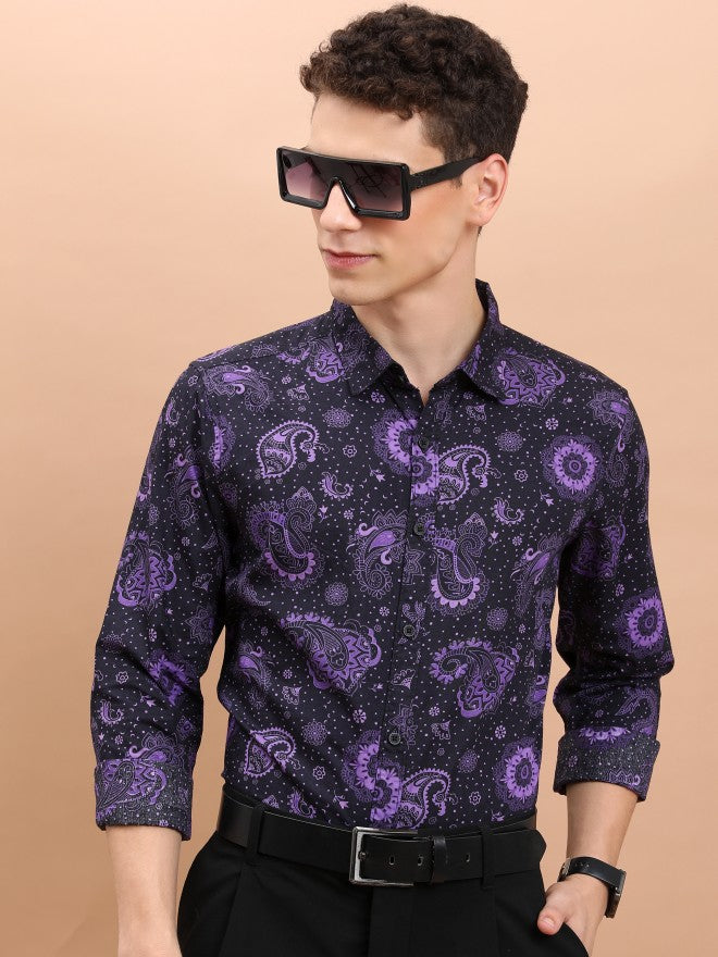Ketch Men Fig Printed Slim Fit Casual Shirt - Navy Blue - Image 1
