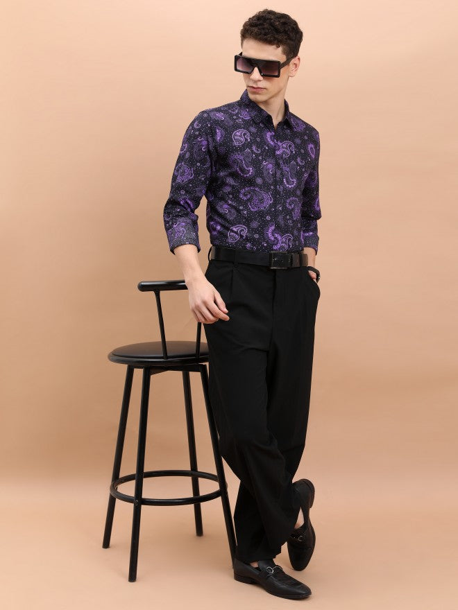 Ketch Men Fig Printed Slim Fit Casual Shirt - Navy Blue - Image 2