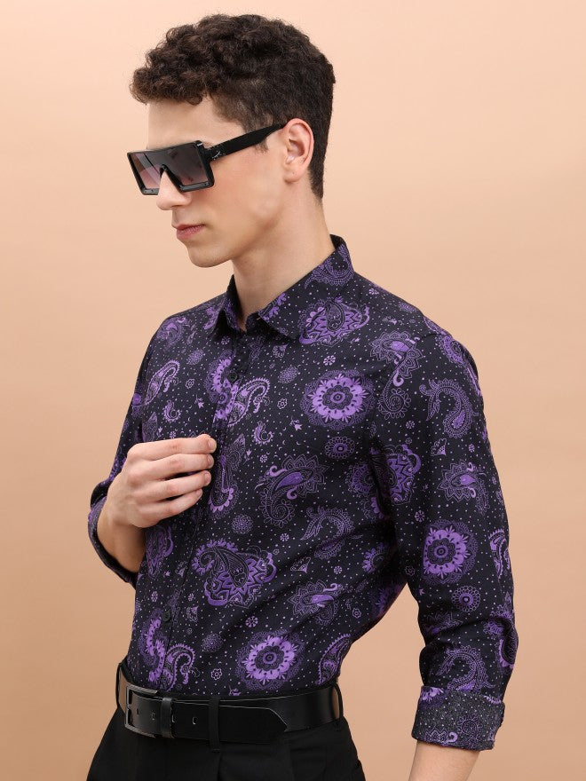 Ketch Men Fig Printed Slim Fit Casual Shirt - Navy Blue - Image 4