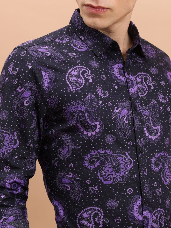 Ketch Men Fig Printed Slim Fit Casual Shirt - Navy Blue - Image 5