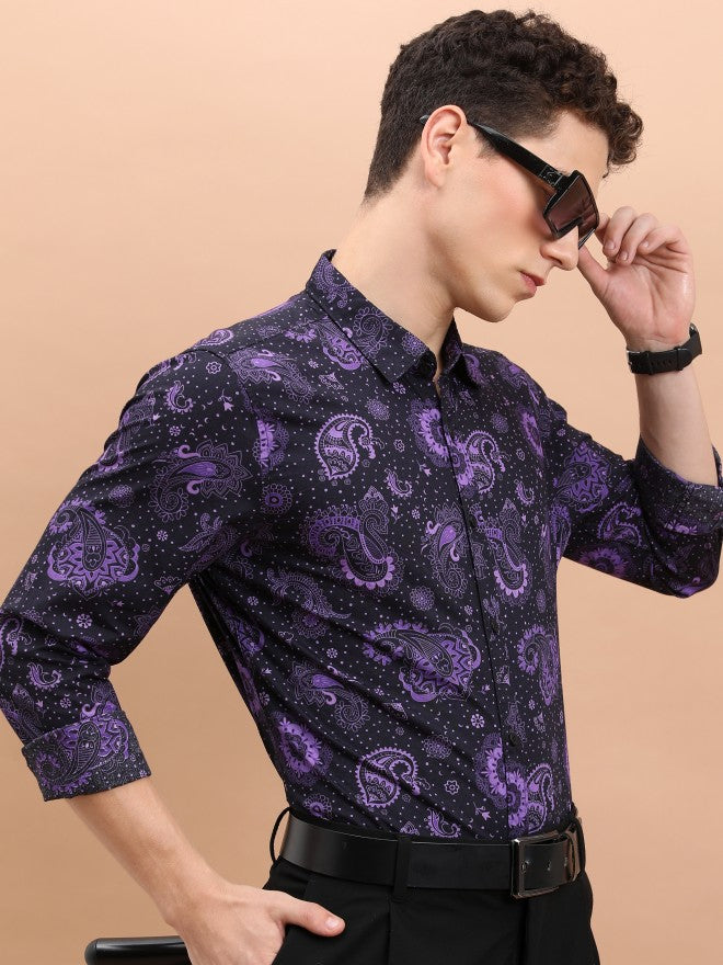 Ketch Men Fig Printed Slim Fit Casual Shirt - Navy Blue - Image 6