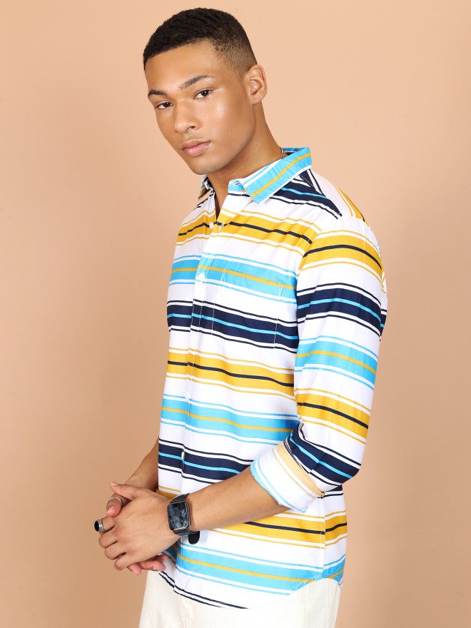 Ketch Men Multi Striped Slim Fit Casual Shirt - Multi - Image 4