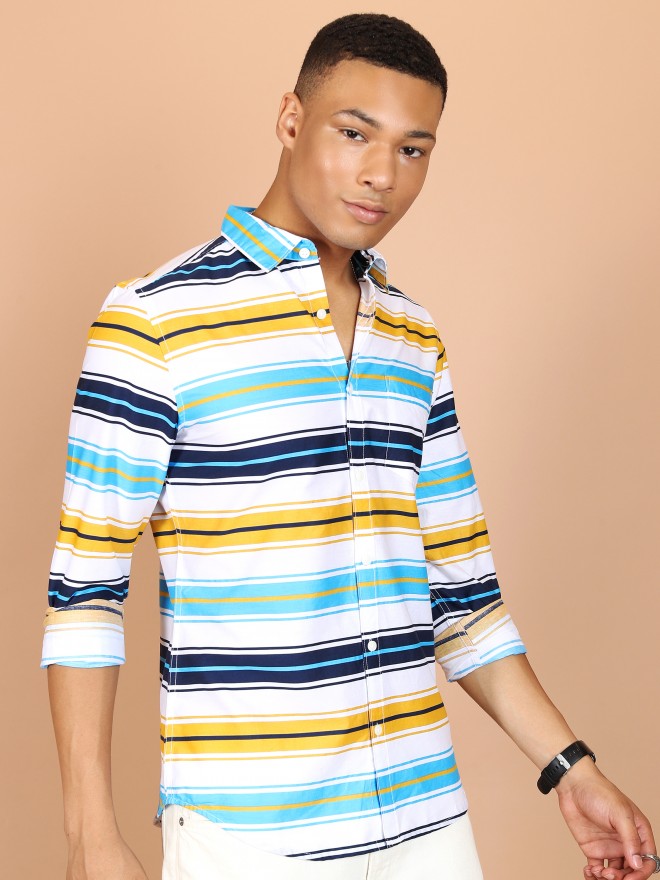 Ketch Men Multi Striped Slim Fit Casual Shirt - Multi - Image 6