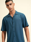 Ketch Men Teal Solid Relaxed Fit Casual Shirt - Teal - Image 1