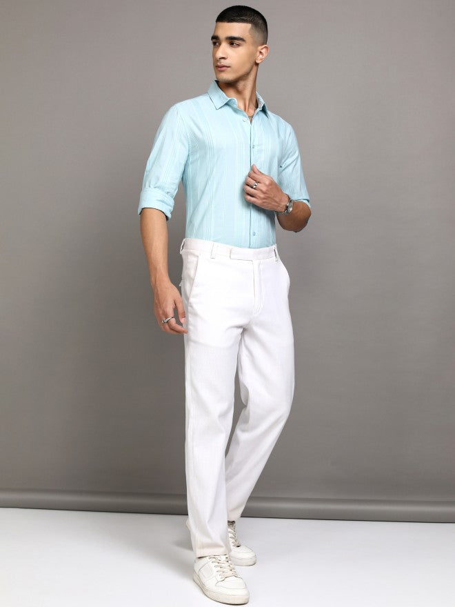 Ketch Men Blue Striped Slim Fit Casual Shirt - Blue - Image 2