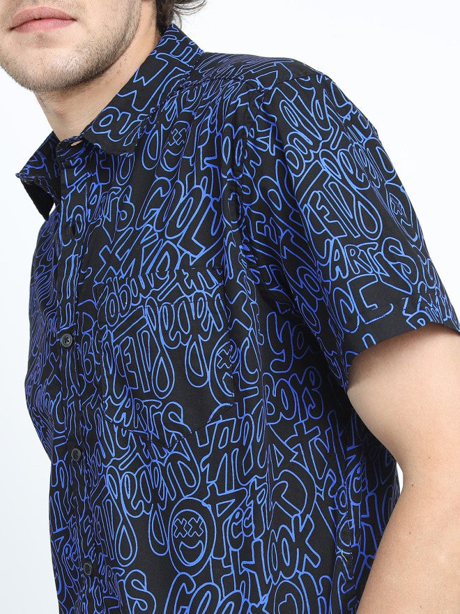 Ketch Men Black Printed Slim Fit Casual Shirt - Black - Image 4