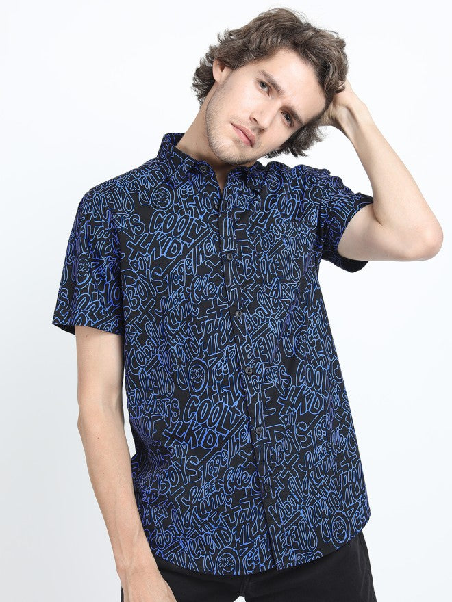 Ketch Men Black Printed Slim Fit Casual Shirt - Black - Image 5