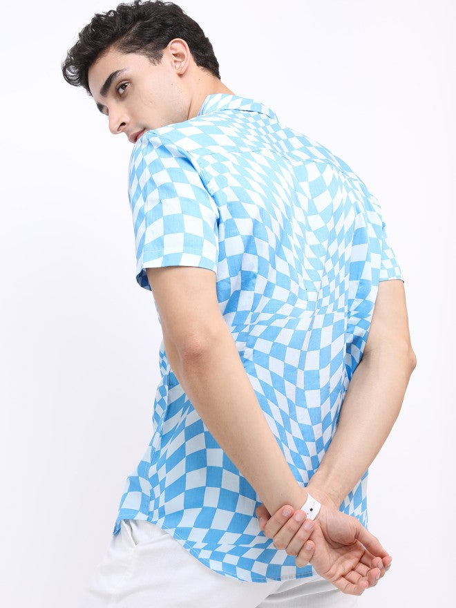 Ketch Men Blue Printed Slim Fit Casual Shirt - Blue - Image 2