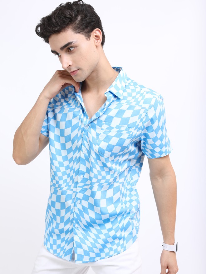 Ketch Men Blue Printed Slim Fit Casual Shirt - Blue - Image 3