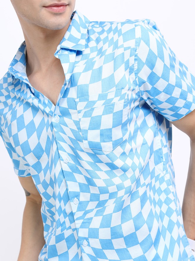 Ketch Men Blue Printed Slim Fit Casual Shirt - Blue - Image 4