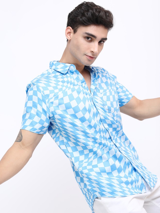 Ketch Men Blue Printed Slim Fit Casual Shirt - Blue - Image 5