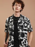Ketch Men Black Printed Relaxed Fit Casual Shirt - White - Image 1