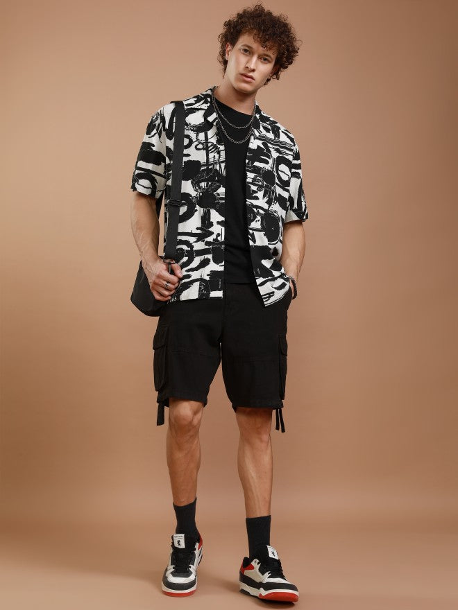 Ketch Men Black Printed Relaxed Fit Casual Shirt - White - Image 2