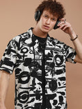 Ketch Men Black Printed Relaxed Fit Casual Shirt - White - Image 1