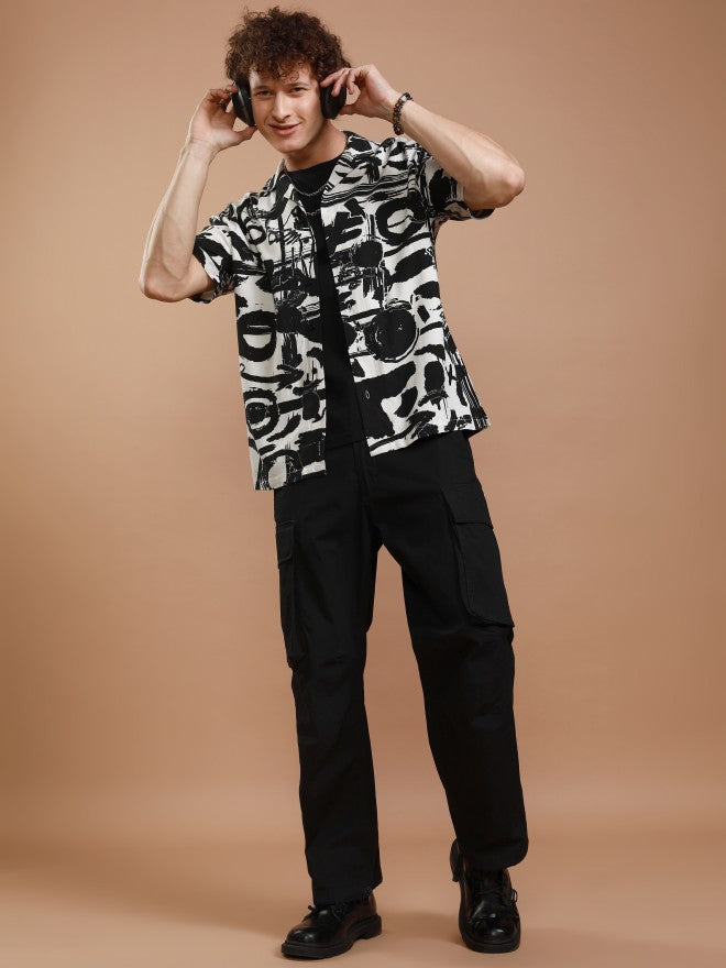 Ketch Men Black Printed Relaxed Fit Casual Shirt - White - Image 2