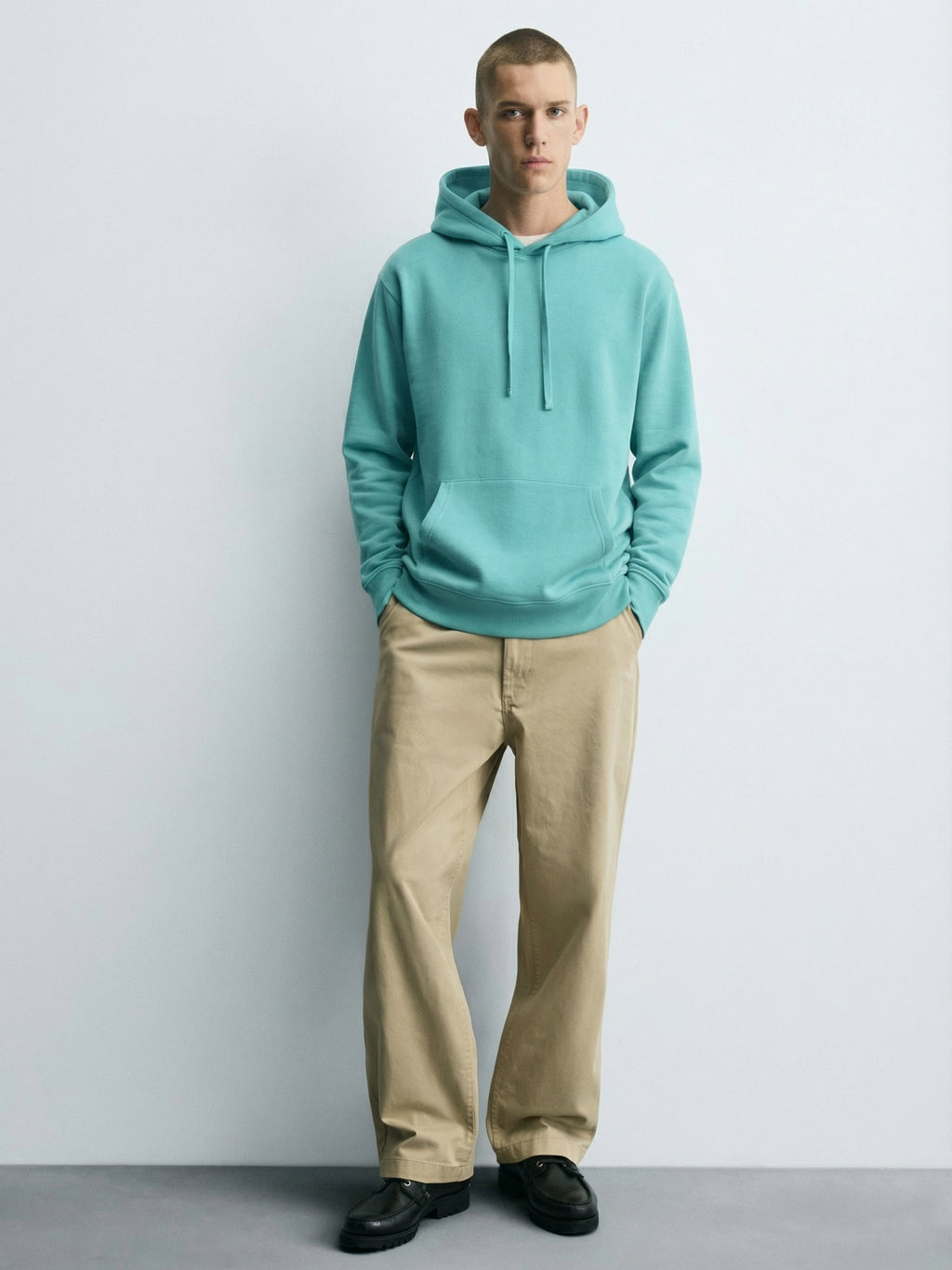 Ketch Men Blue Hooded Pullover Sweatshirt - Blue - Image 2