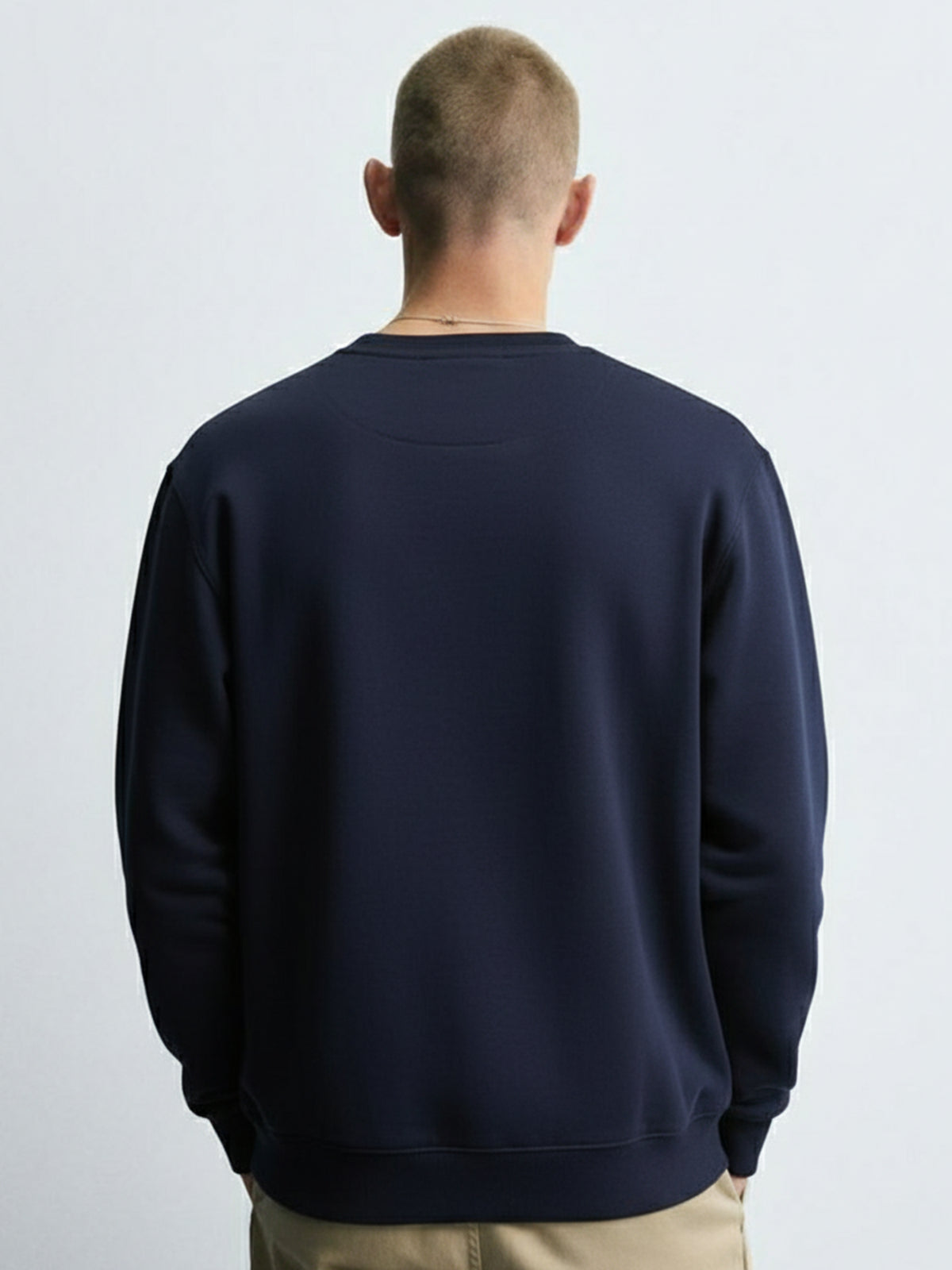 Ketch Men Navy Blue Round Neck Pullover Sweatshirt - Navy Blue - Image 2