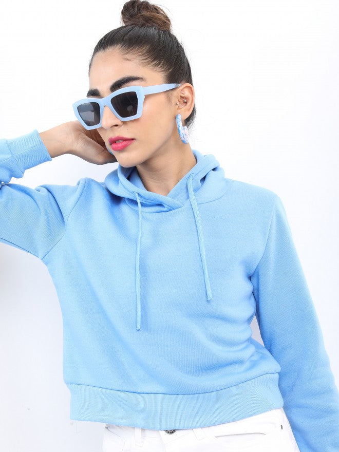 Ketch Women Blue Hoodie Pullover Sweatshirt - Blue - Image 1