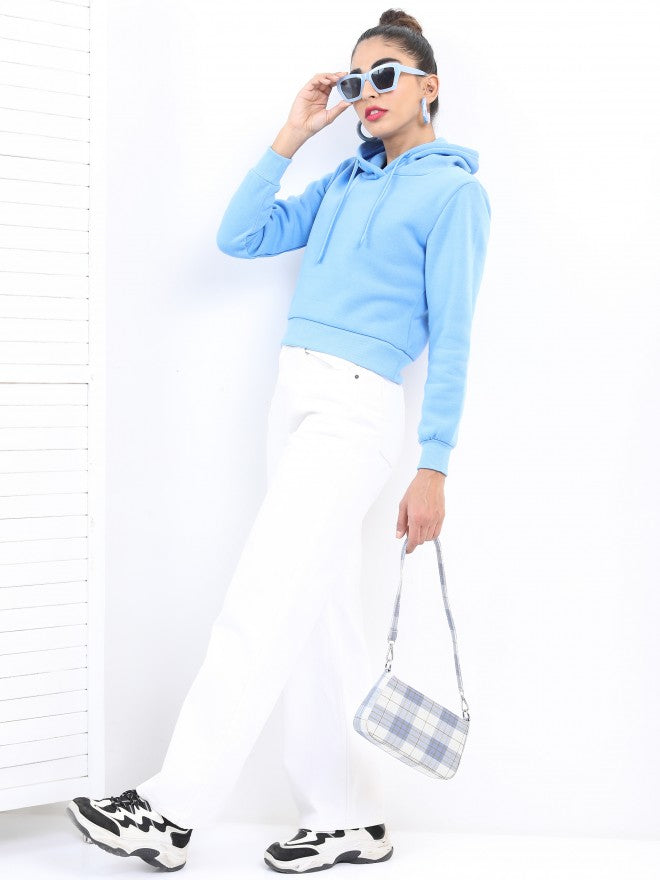Ketch Women Blue Hoodie Pullover Sweatshirt - Blue - Image 2