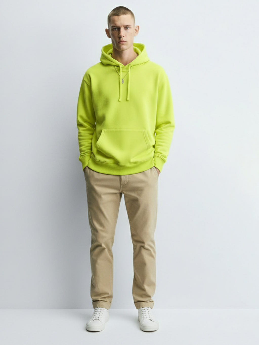Ketch Men Green Hooded Pullover Sweatshirt - Green - Image 3
