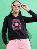 Ketch Women Black Hoodie Pullover Sweatshirt - Black - Image 1
