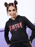 Ketch Women Black Hoodie Pullover Sweatshirt - Black - Image 1