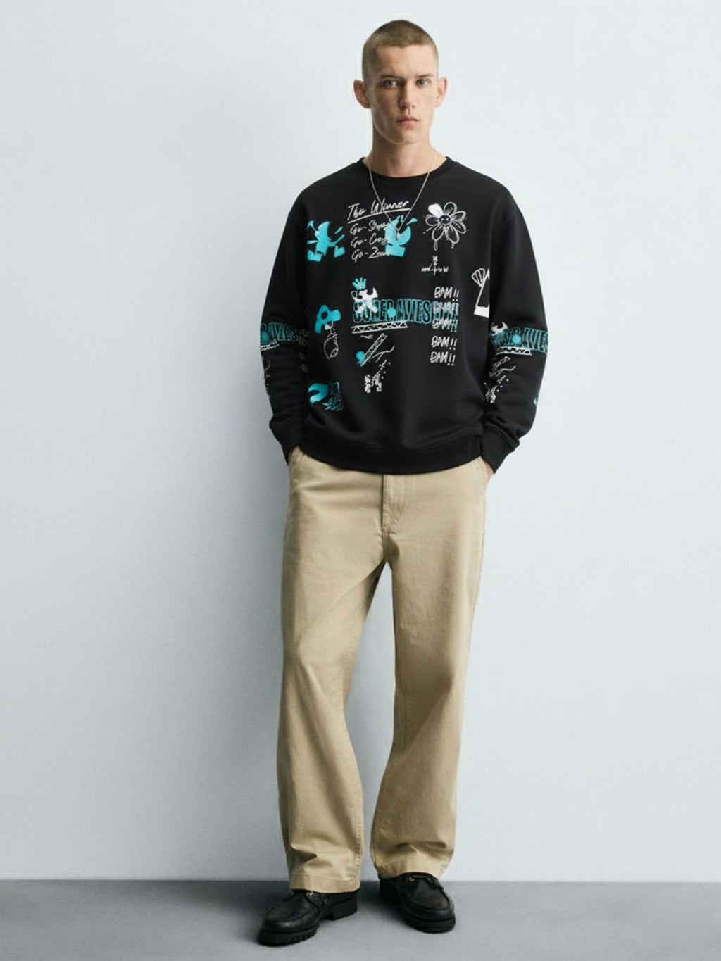 Ketch Men Black Round Neck Pullover Sweatshirt - Black - Image 3