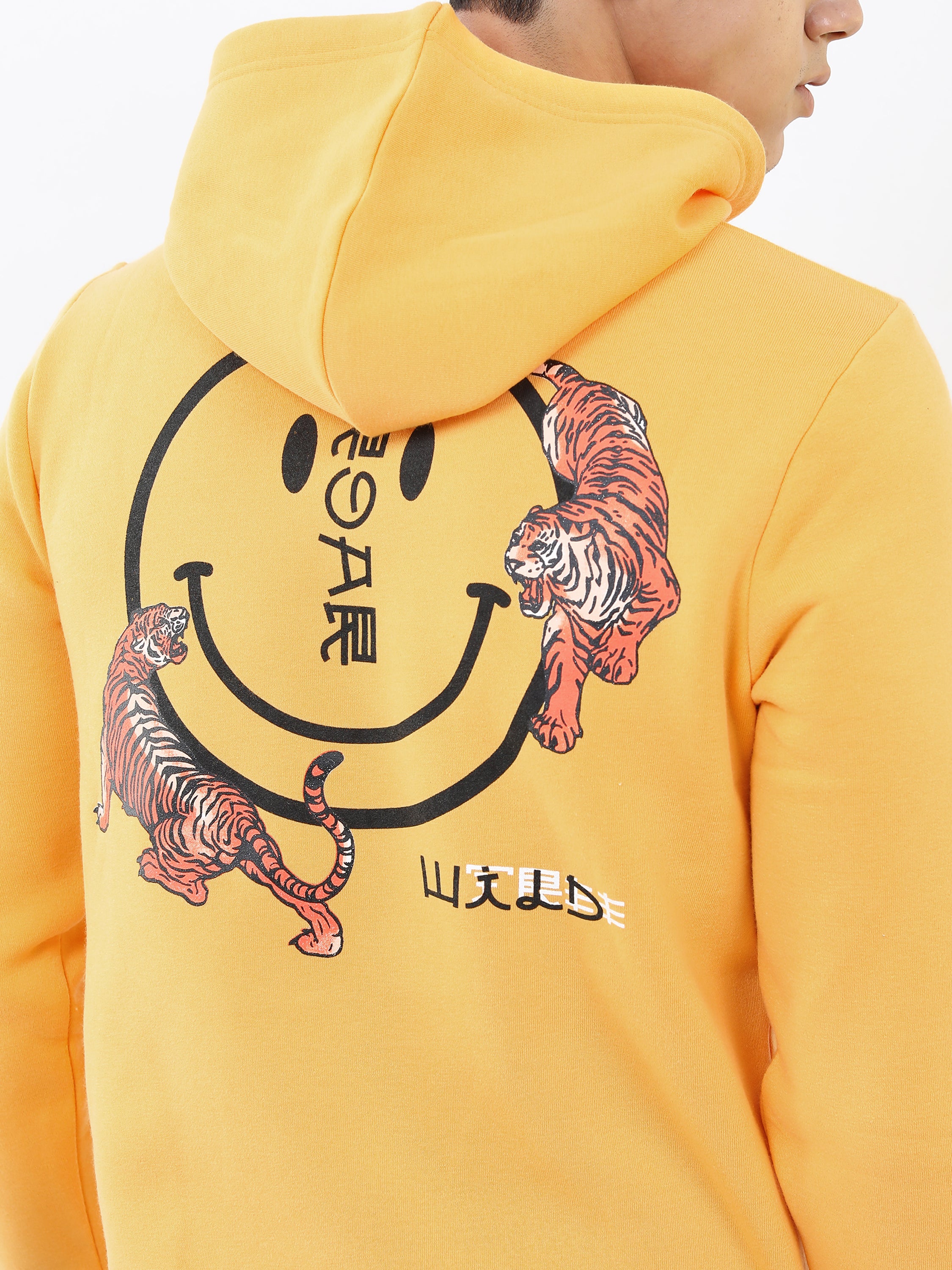 Ketch Men Yellow Hooded Pullover Sweatshirt - Yellow - Image 5