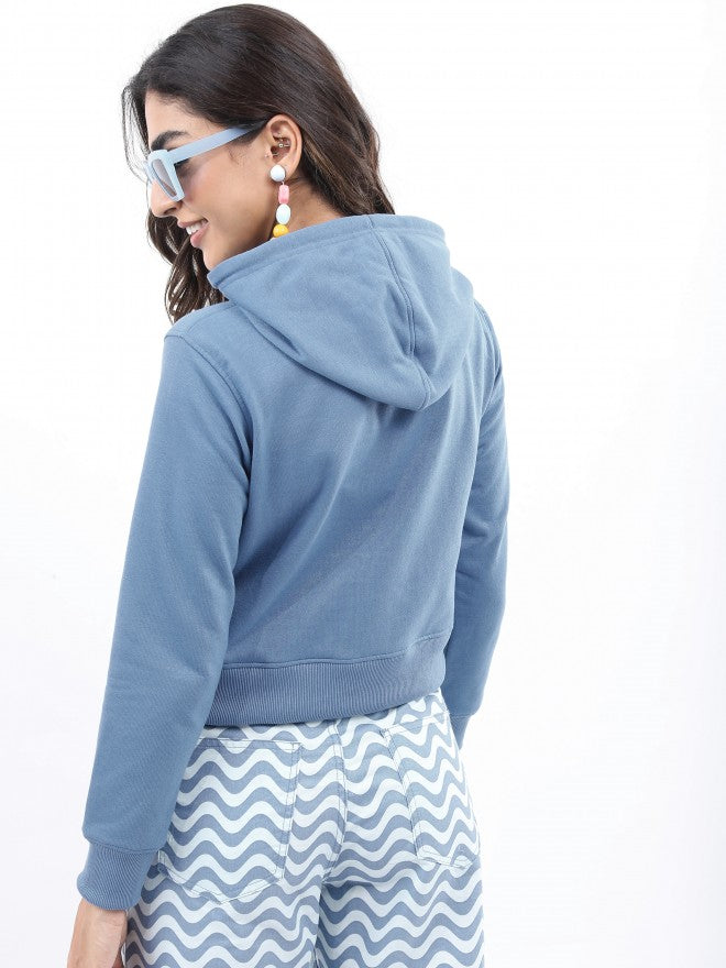 Ketch Women Blue Hoodie Pullover Sweatshirt - Blue - Image 3
