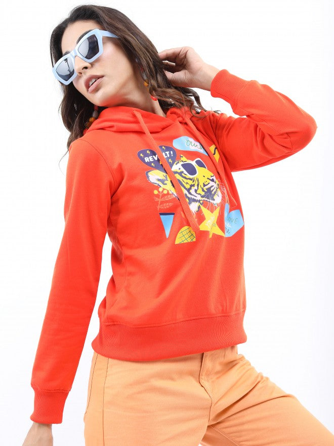 Ketch Women Red Hoodie Pullover Sweatshirt - Red - Image 6