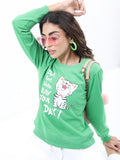 Ketch Women Green Round Neck Pullover Sweatshirt - Green - Image 1