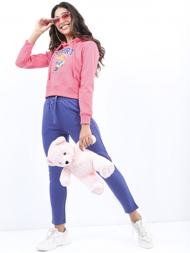 Ketch Women Pink Hoodie Pullover Sweatshirt - Pink - Image 2