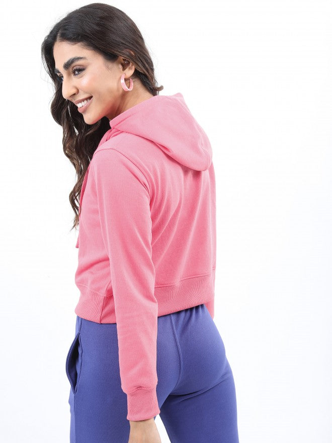Ketch Women Pink Hoodie Pullover Sweatshirt - Pink - Image 3
