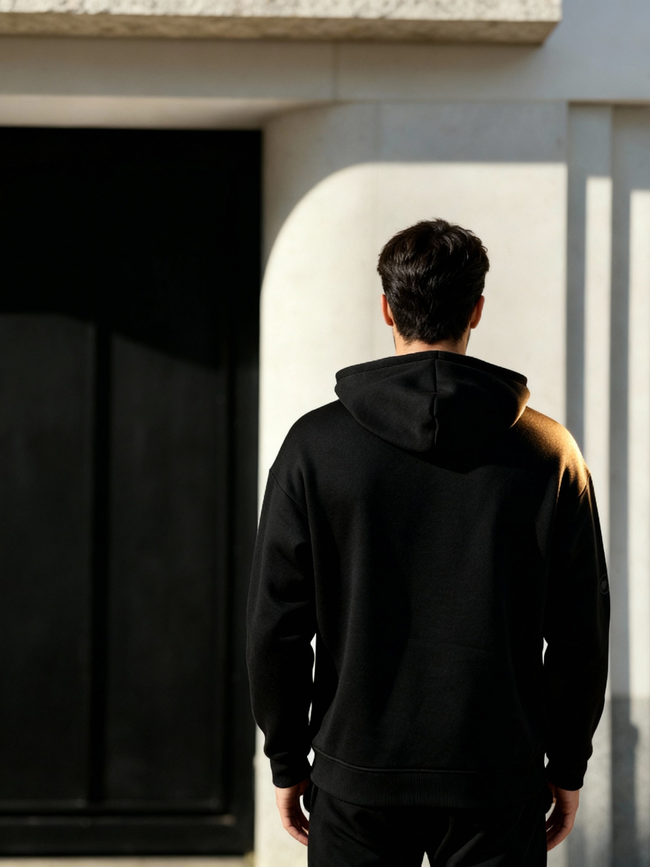 Ketch Men Black Hooded Pullover Sweatshirt - Black - Image 3