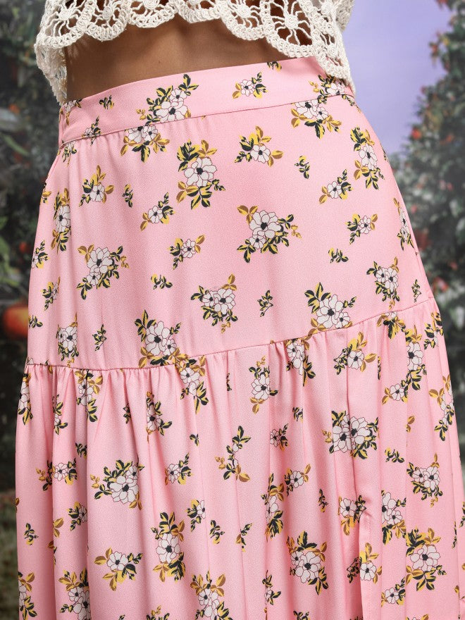 Ketch Women Pink/White/Multi Midi Skirt - Pink - Image 5