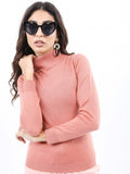Ketch Women Nude Turtle Neck Pullover Sweater - Beige - Image 1