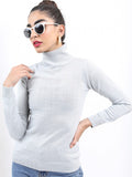Ketch Women Grey Turtle Neck Pullover Sweater - Grey - Image 1