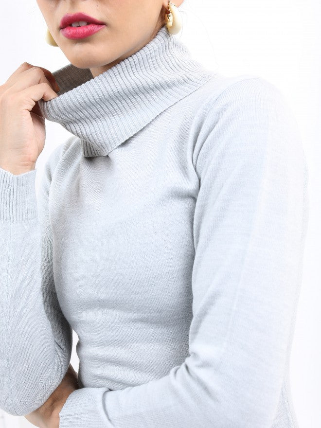Ketch Women Grey Turtle Neck Pullover Sweater - Grey - Image 5