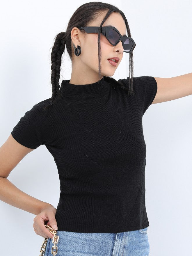 Ketch Women Black Pullover Sweater - Black - Image 1
